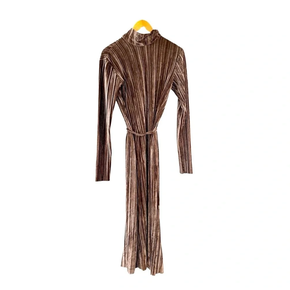 Sabina Musayev Women’s Lattice Velour Turtleneck  Dress - Picture 6 of 14